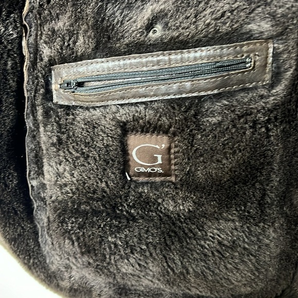 Gimo's Sz 56 Men’s Shearling Zip and Button Overcoat Jacket Made in Italy - Picture 8 of 14